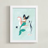 "la sirenetta" - Art Print in seafoam by peetie design - Framed