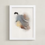 "California Quail" - Art Print in Neutral Grey by Christa Kimble - Framed