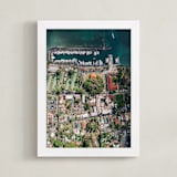"Lahaina Harbor From Above" - Art Print in Emerald Green by Christian Florin - Framed