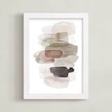 "Softly Stacked" - Art Print in Fawn by Melanie Severin - Framed