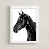 "Horse Charcoal Drawing" - Art Print in Charcoal by Becky Nimoy - Framed