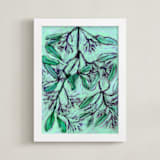 "Fragrant Summer " - Art Print in bold mint by Amelia Gluba - Framed
