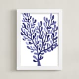 "Sea Botanicals IV" - Art Print in Steel blue by Luz Alliati - Framed