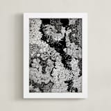 "Lichen Rocks" - Art Print in Black by Janie Allen - Framed