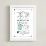 "Vintage Info" - Personalized Art Print in Mint by Alethea and Ruth - Framed
