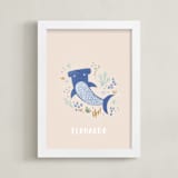 "Sharky cute" - Personalized Art Print in Blush by Tati Abaurre - Framed