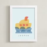 "paper submarine" - Personalized Art Print in Ice by Carrie Moradi - Framed