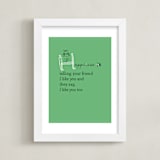 "Happiness Is..." - Art Print in Parsley by ERAY - Framed