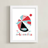 "Glink Glunk" - Art Print in Cherry by ERAY - Framed
