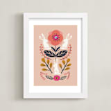 "Forest Friends" - Art Print in Blush Pink by Afton Harding - Framed