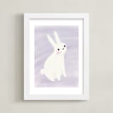 "Happy Bunny" - Art Print in Purple by Lori Wemple - Framed