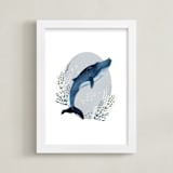 "In the Deep" - Art Print in Aqua by Oma N. Ramkhelawan - Framed