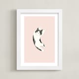 "Feline" - Art Print in Blush by Vivian Yiwing - Framed