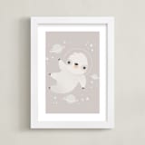"Sloth in Space" - Art Print in gray by Lori Wemple - Framed