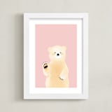 "So Beary Sweet" - Art Print in Bubblegum by Mollie Bohannon - Framed