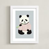 "Yum Yum Bamboo" - Art Print in Cloud by Cass Loh - Framed