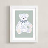 "Blue Bear" - Art Print in Sage by Jenna Holcomb - Framed