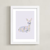 "Sweet Deer" - Art Print in Lilac by Angela Thompson - Framed