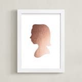 "Custom Silhouette Foil Art" - Custom Foil Print in Rose Gold by Minted - Framed