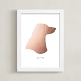 "Custom Pet Silhouette Foil Art" - Custom Foil Print in Rose Gold by Minted - Framed