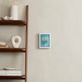 "Daisies in aqua" - Art Print in Capri Blue by Aralyn Griesbach - In a Room