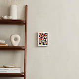 "Spanish Mosaic Abstract" - Art Print in vermilion red by Pooja Pittie - In a Room