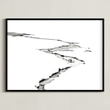 "Silver Ice" - Art Print in Ice White by Leslie Le Coq - Framed