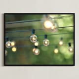 "String of Lights" - Art Print in Leaf Green by L. Daniel - Framed