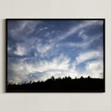 "Of Trees and Sky" - Art Print in blue by Carol Schiraldi - Framed