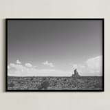 "a monument." - Art Print in Desert red in Grey by Mario Elias - Framed