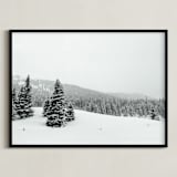 "Trees in the Snow II" - Art Print in Crow Black by Nicole Simms - Framed