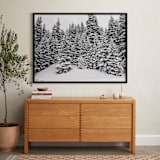 "More Trees in the Snow " - Art Print in Crow Black by Nicole Simms - In a Room