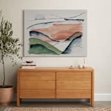 "Abstract Sunrise in the Hills" - Art Print in Blush by Janelle Cunningham - In a Room