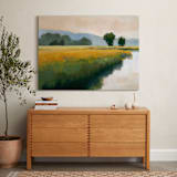 "Morning Shore I" - Art Print in Summer Blue by Stephanie Goos Johnson - In a Room