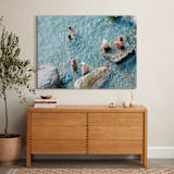 "Sunbathers" - Art Print in Turquoise by Jennifer Jacobson - In a Room