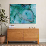 "Malachite Reinterpreted" - Art Print in blue by Leslie M Ward - In a Room