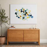 "Hexagon Cluster II" - Art Print in Yellow by Yao Cheng Design - In a Room