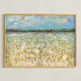 "Cotton Field" - Art Print in Warm Tones by Lauren Rutley - Framed