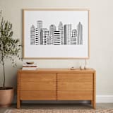 "Linear Cityscape" - Art Print in Black by Daniela - In a Room