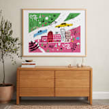 "City State of Mind" - Art Print in Flamingo Pink by Jordan Sondler - In a Room