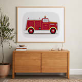 "Red Fire Engine #1" - Art Print in red by Rebecca Marchese - In a Room