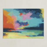"IndianSummer" - Art Print in Sky Blue by AlisonJerry - Unframed