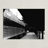 "Black and White Train Platform" - Art Print in Black and White by Aquenne - Unframed