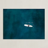 "Waiting on Waves" - Art Print in Dark Teal by Jessica Rice - Unframed