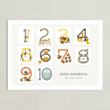 "Let's Count" - Personalized Art Print in Latte by Bella Expressions-Linda Birtel - Unframed