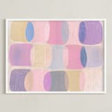 "Painted Geo Overlay" - Art Print in Ballet Pink by Amy Toneys - Framed