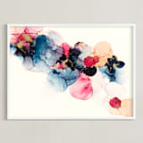 "Bloom Mixer" - Art Print in Sapphire Blue by Three Kisses Studio - Framed