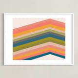 "Retro Stripes" - Art Print in Pool by Beth Vassalo - Framed