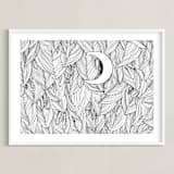 "Peek A Boo" - Art Print in Black & White by Helen H Wu - Framed
