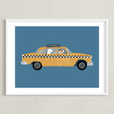 "New York" - Art Print in Taxi by Jenna Holcomb - Framed